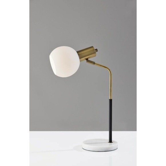 Adesso Corbin Desk Lamp Black and Antique Brass New in Box Free Shipping - Picture 3 of 3